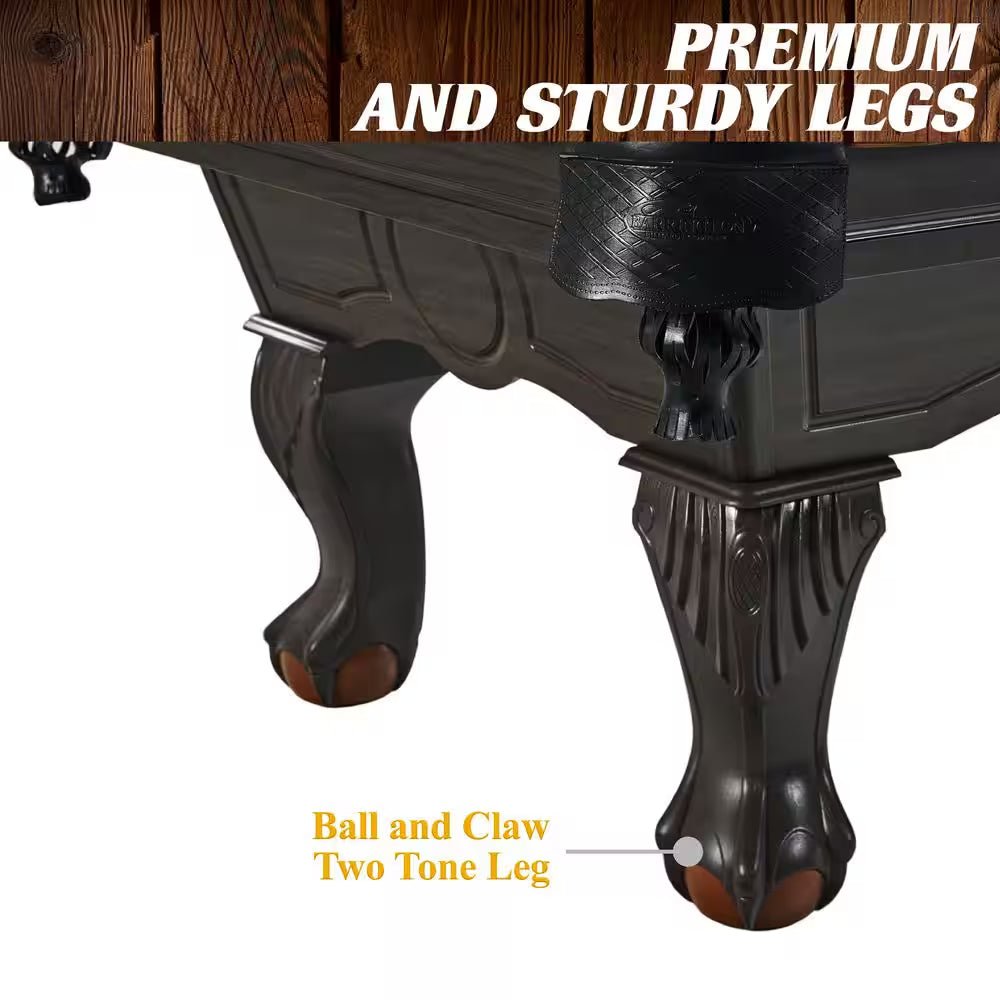 The Arlington Classic 8 Ft. Pool Table with Drop Pockets, Cue Sticks and Ball Set