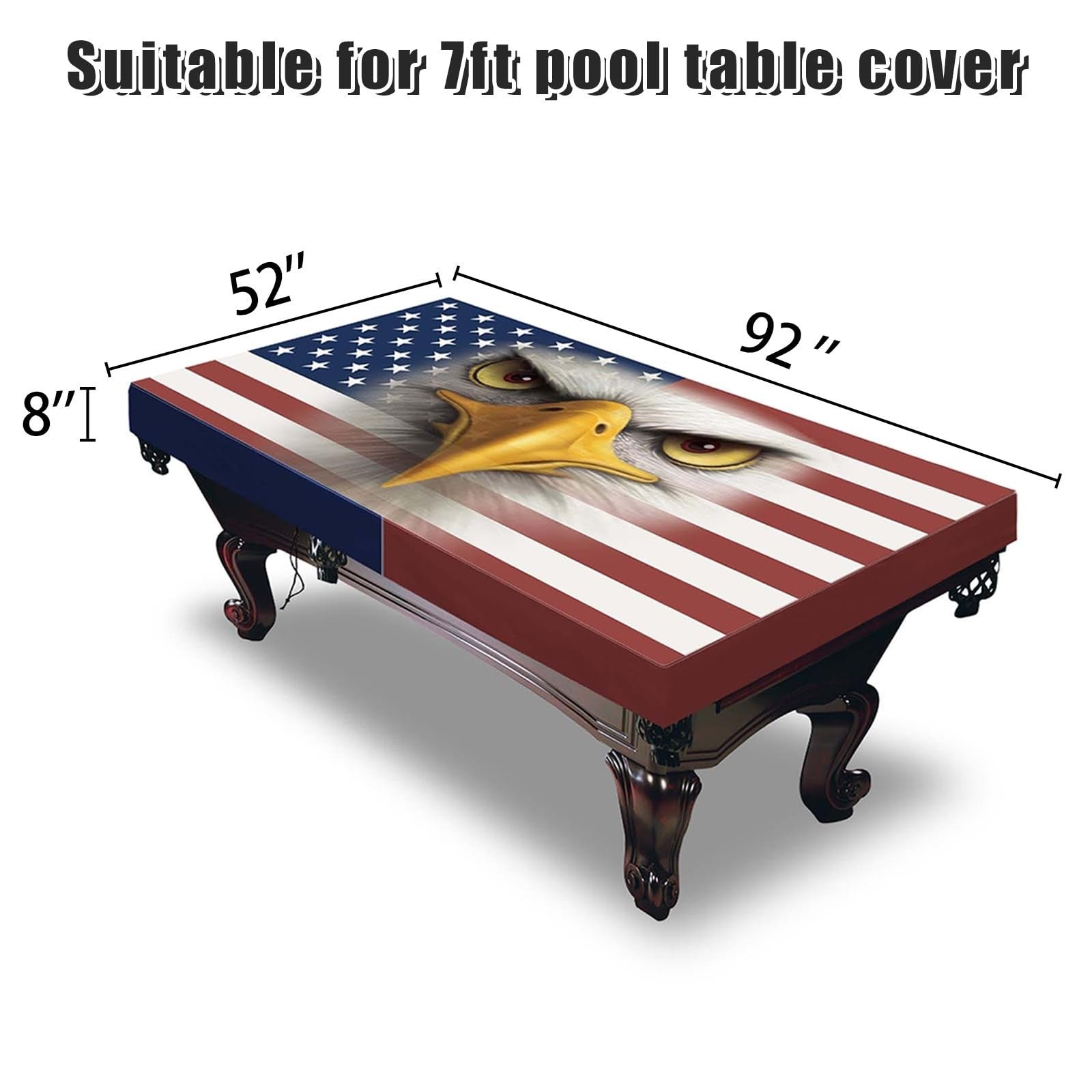 Patriotic Eagle Pool Table Cover (7’)