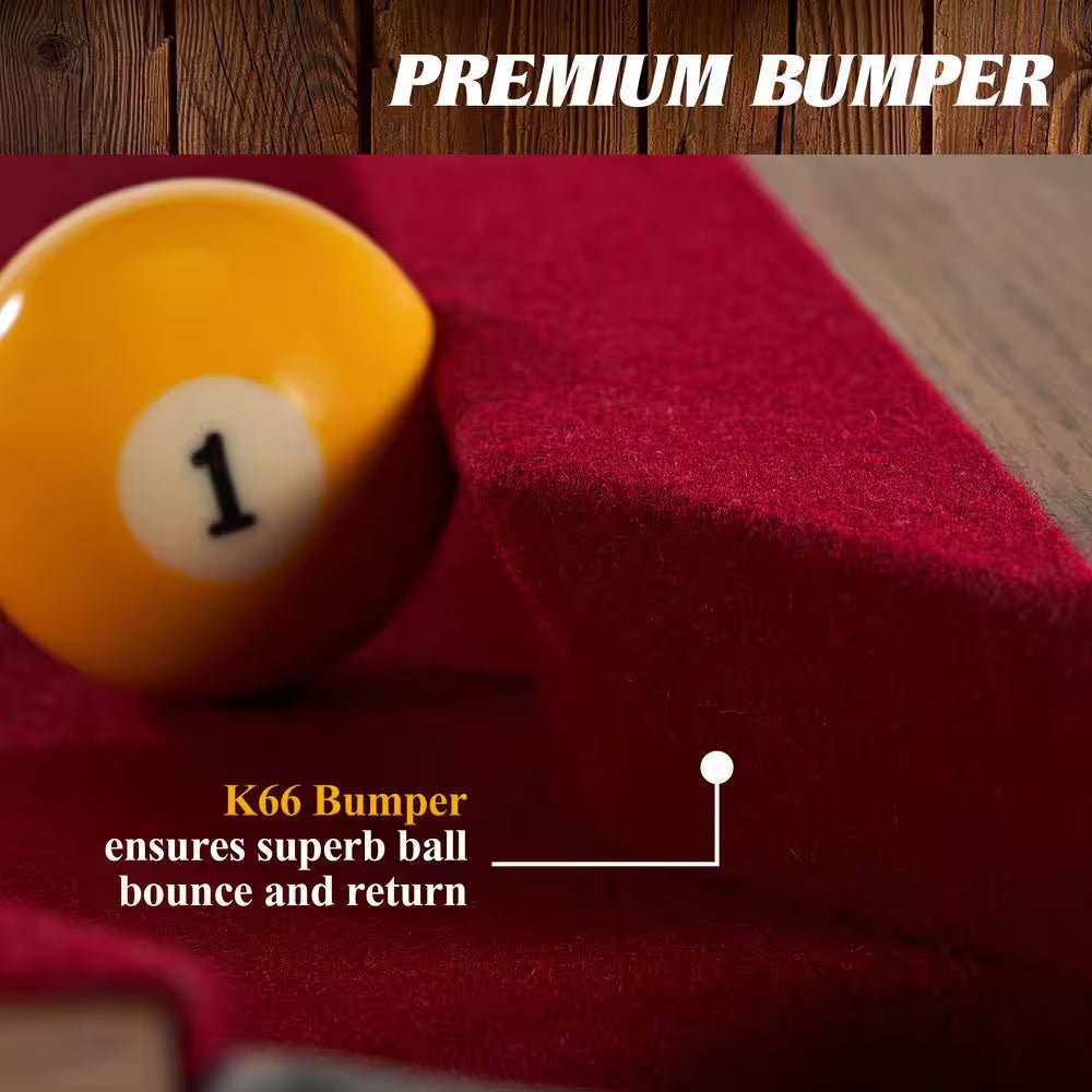 The Arlington Classic 8 Ft. Pool Table with Drop Pockets, Cue Sticks and Ball Set