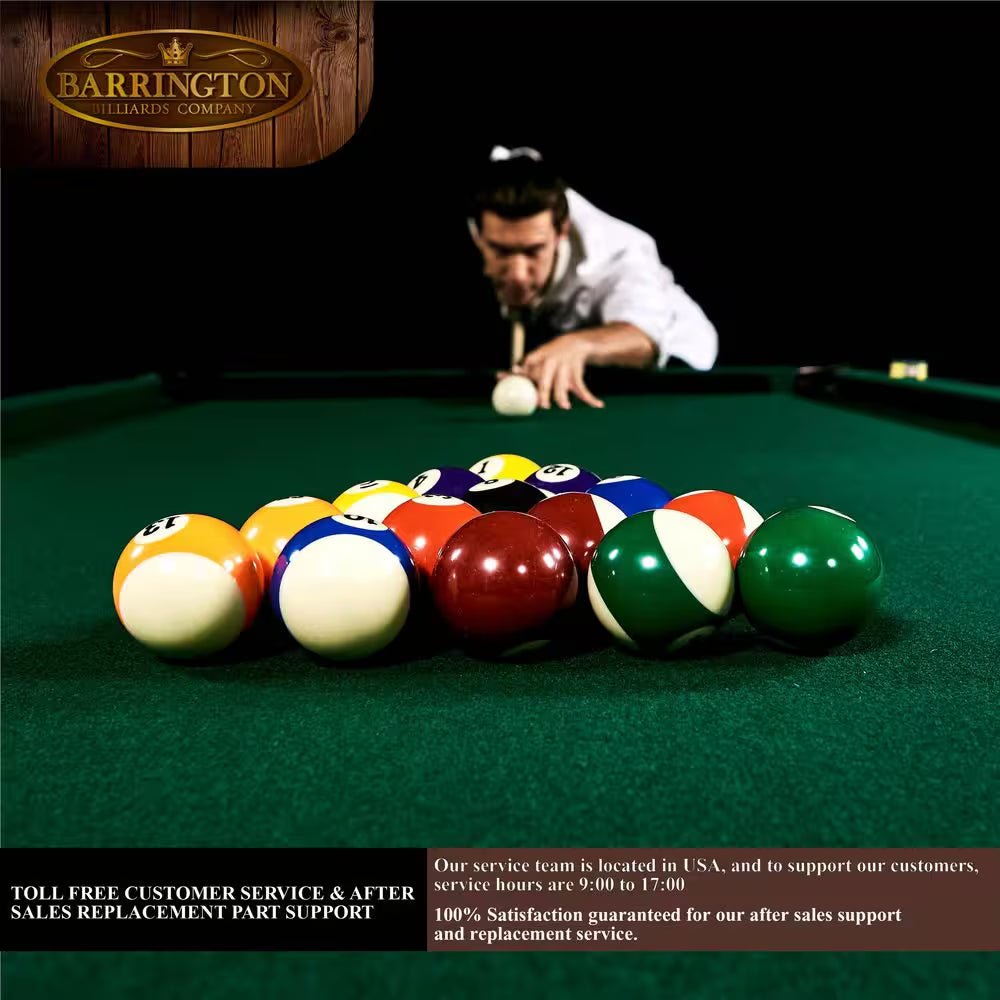 The Cherry Parlor Classic 8.3' Pool Table with Billiard Ball and Cue Stick Set